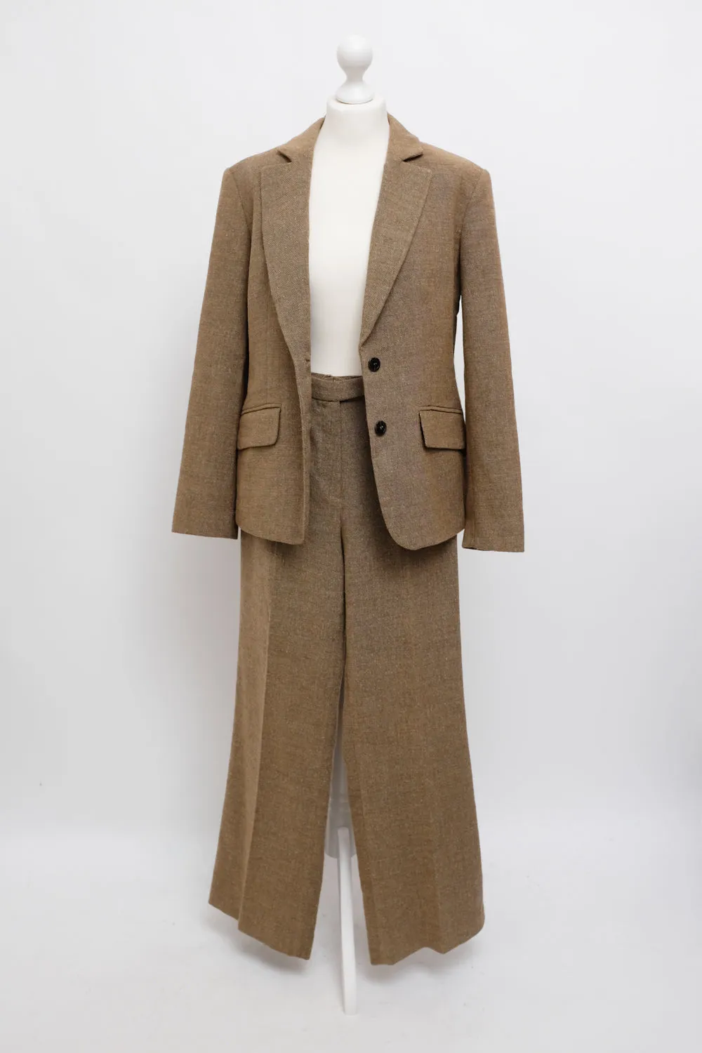 0065_BROWN WOOL BLEND SUIT BLAZER