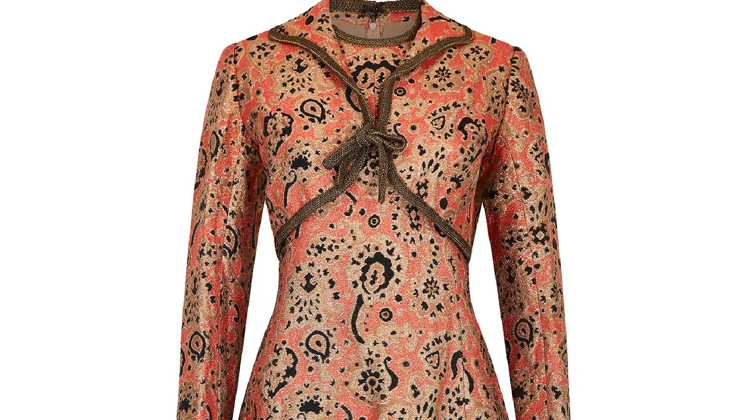 1960s Maria Moutet Paisley Lame Dress Suit