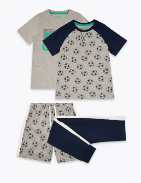 2 Pack Football Print Pyjama Sets