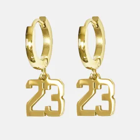 23 Number Earring - Gold Plated Stainless Steel