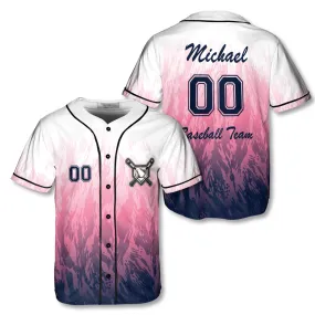 3D All Over Print Athlete Flame Custom Baseball Jersey, Idea Gift for Baseball Team