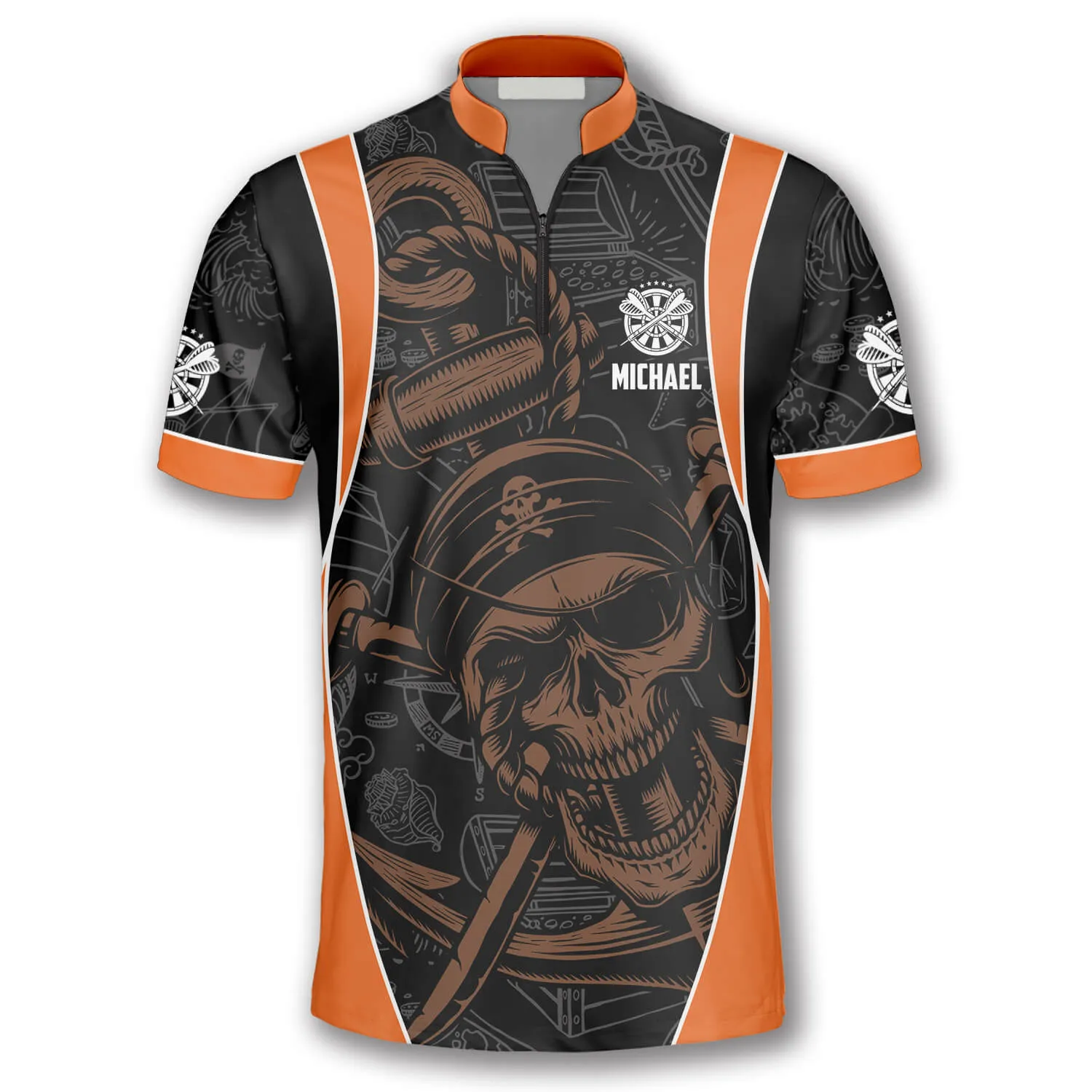 3D All Over Print Darts Pirate Skull Custom Darts Jerseys for Men, Gift for Dart Team, Dart Player