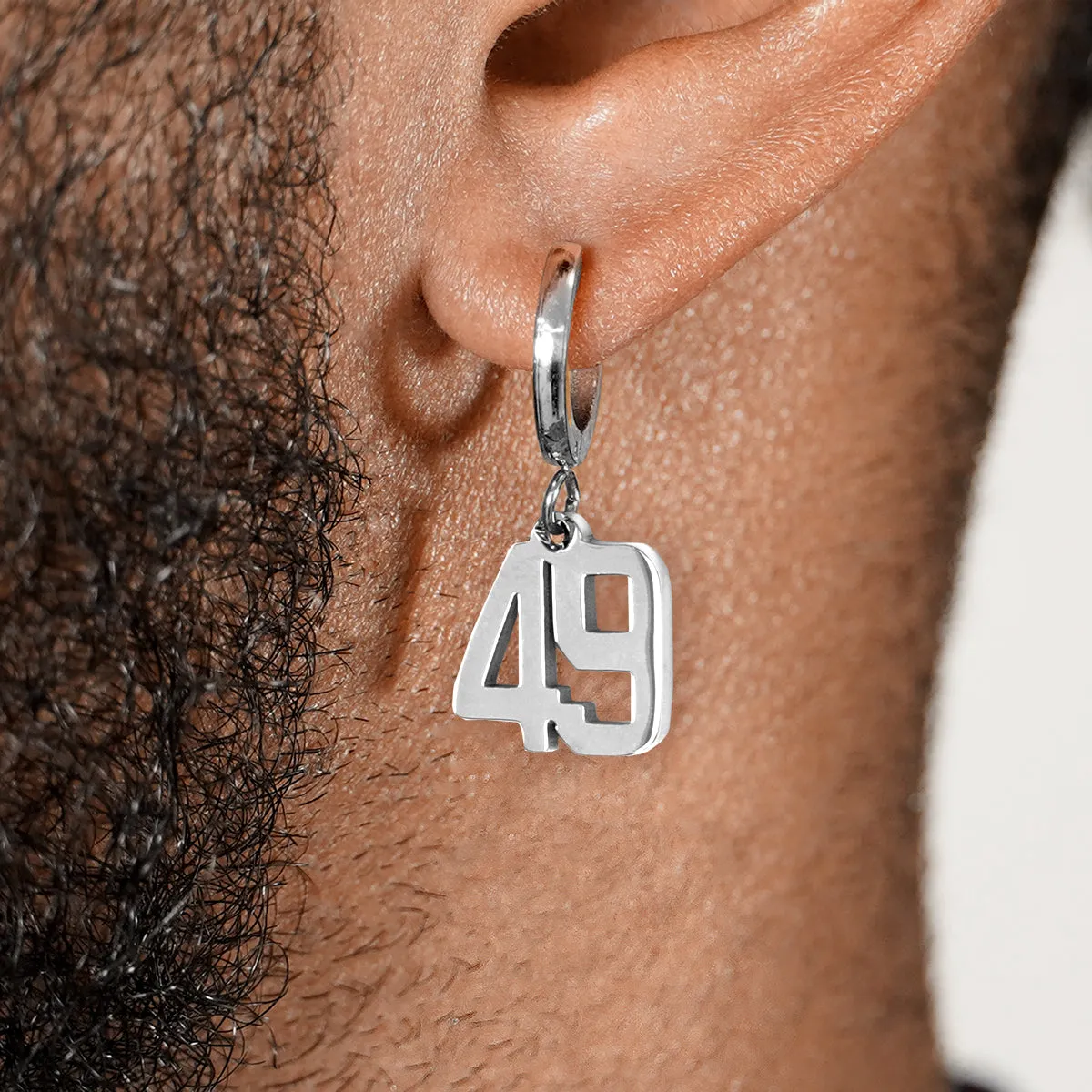 49 Number Earring - Stainless Steel