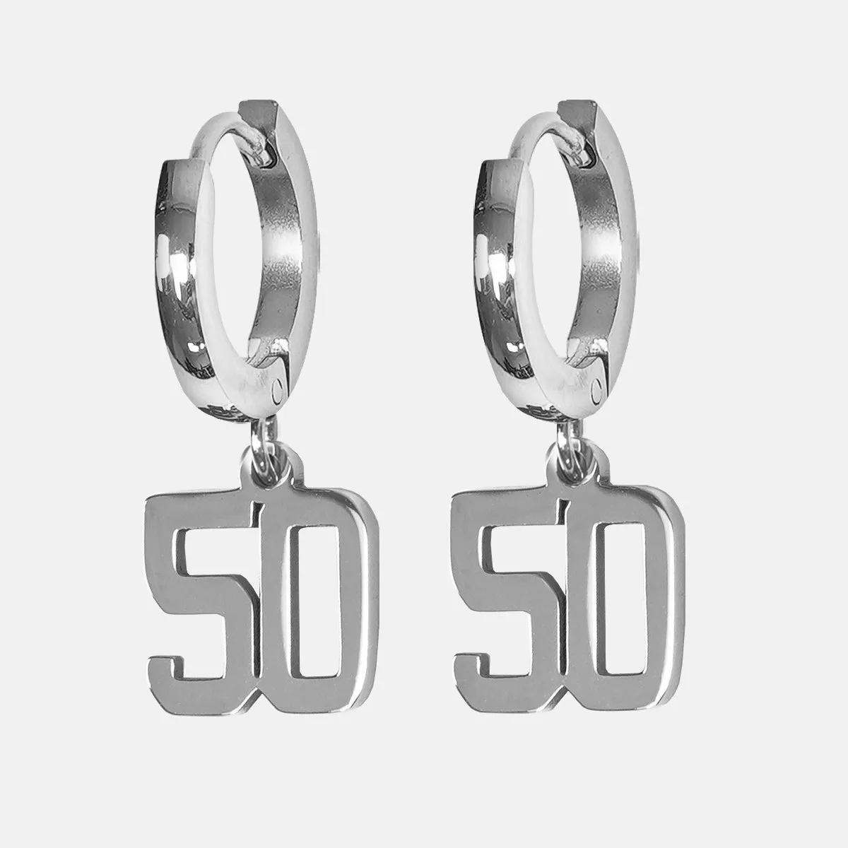 50 Number Earring - Stainless Steel