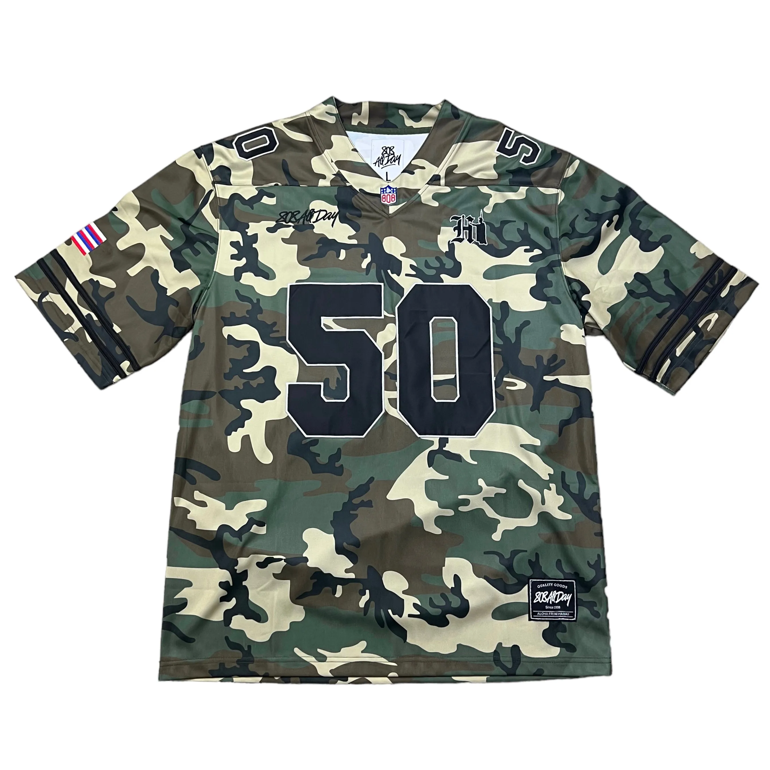 808ALLDAY #50 Camo Football Jersey