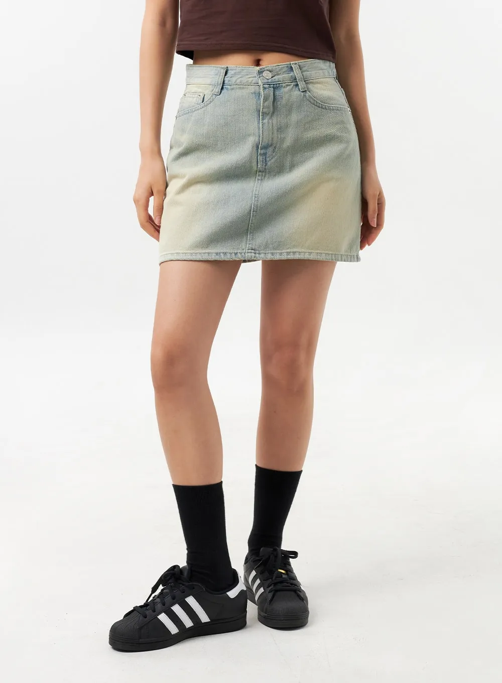 A-Line Denim Mini Skirt CU308