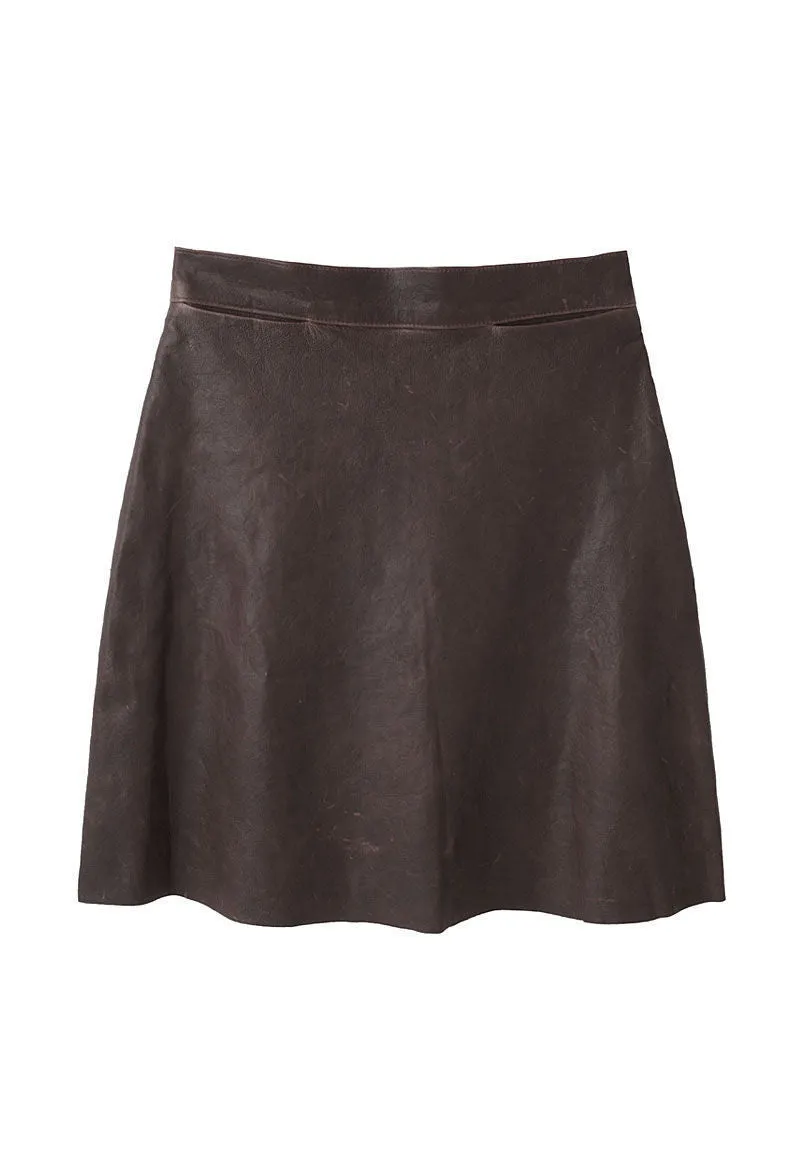 A-Line Leather Skirt