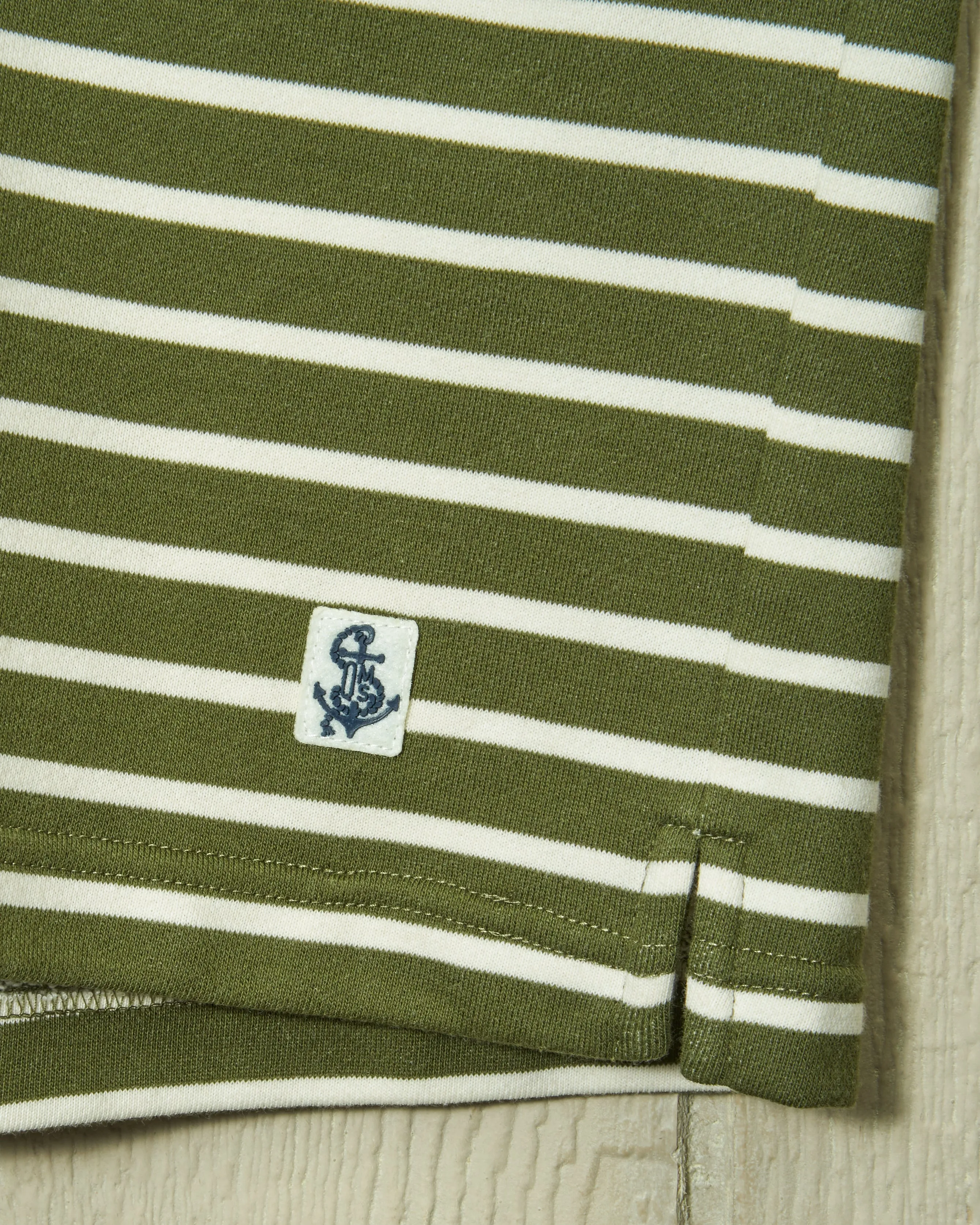 Acadia Polo in Olive/Cream Loopback Terry