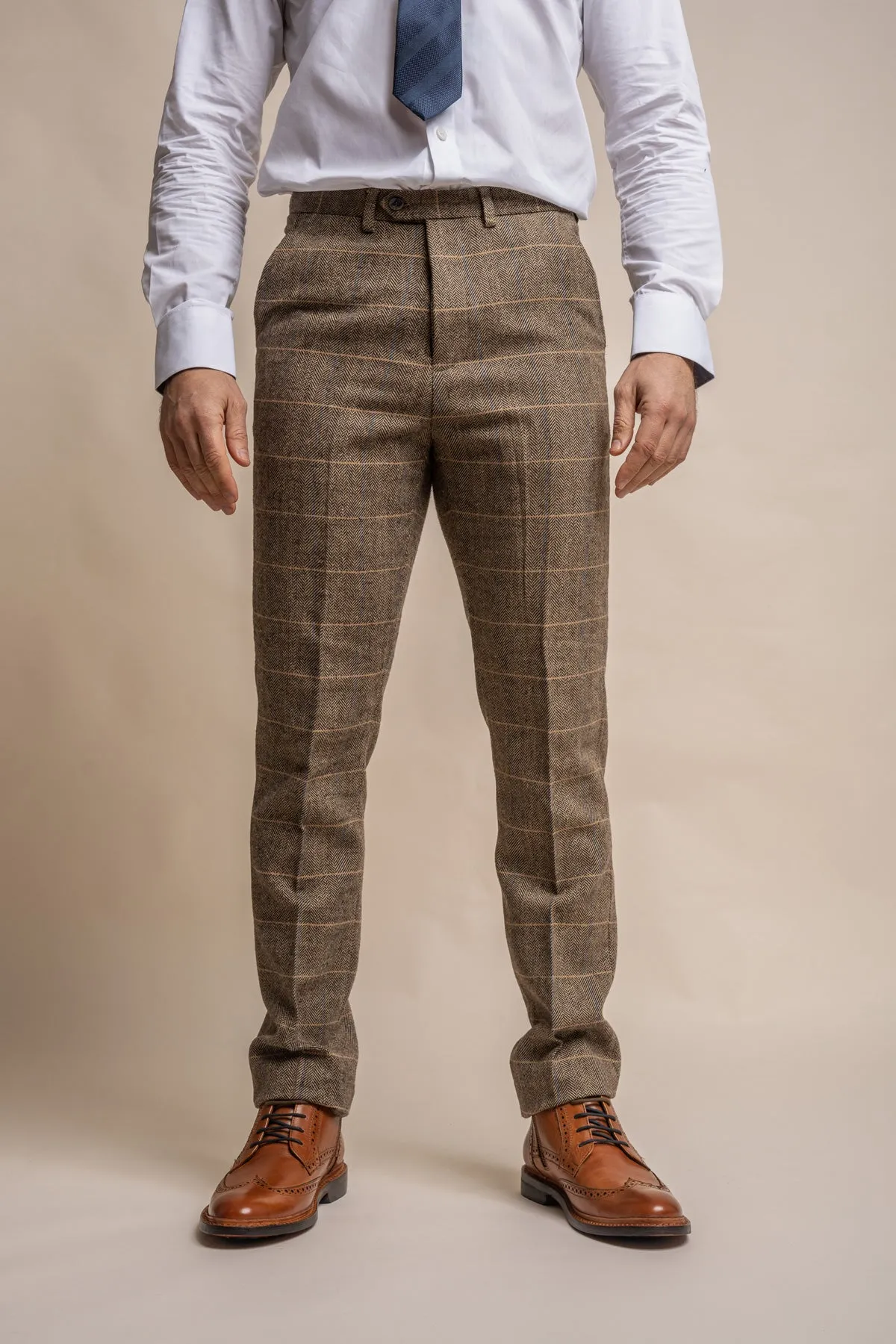 Albert Brown Tweed 2 Piece Wedding Suit