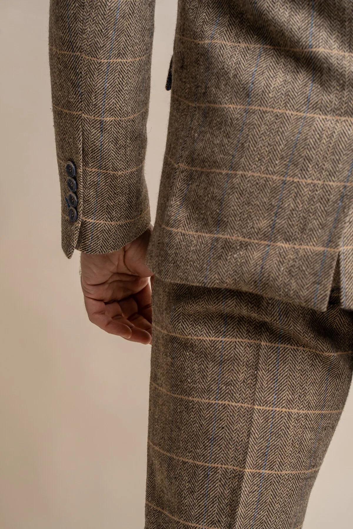 Albert Brown Tweed 2 Piece Wedding Suit