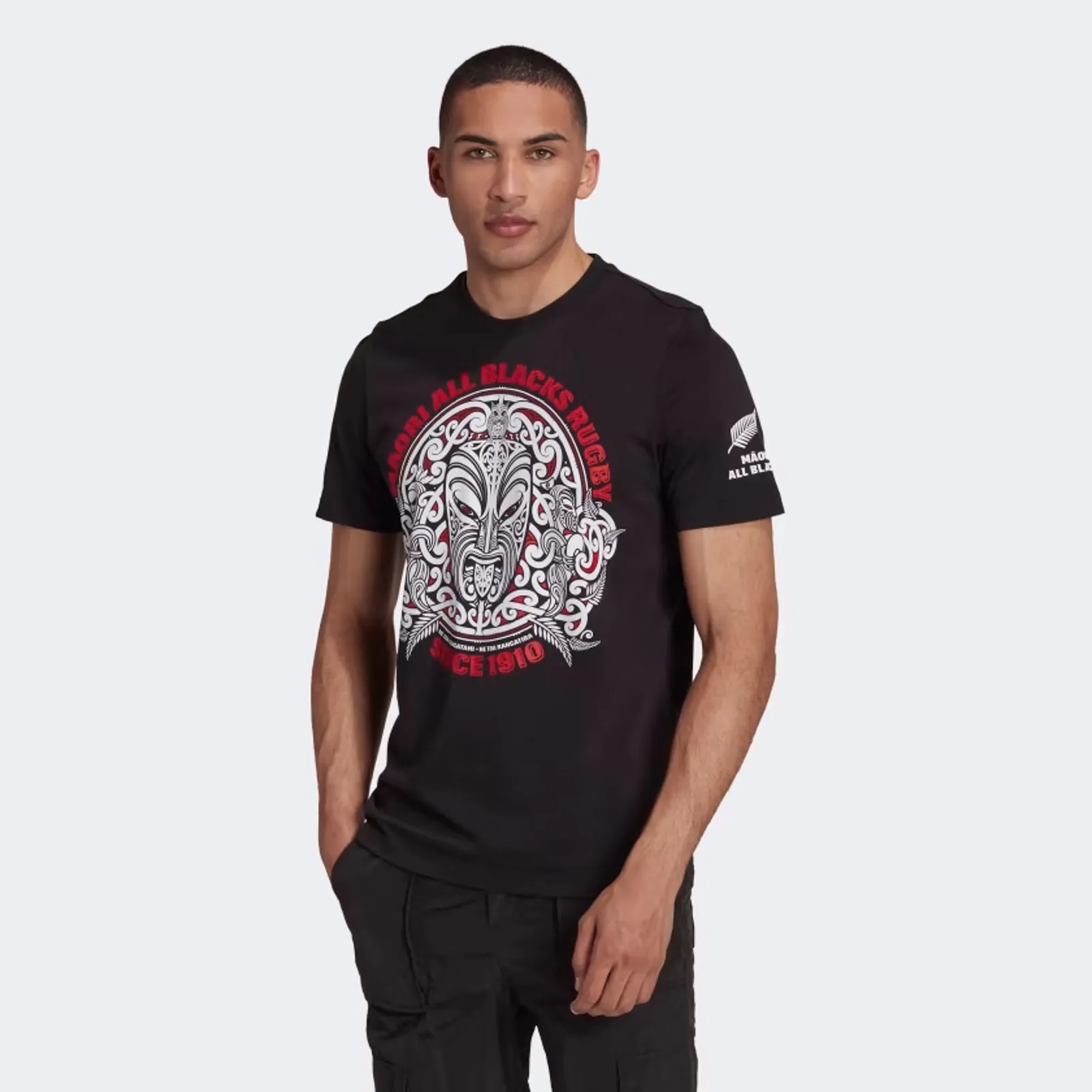 All Blacks Men's Maori Rugby Union Graphic T-Shirt by adidas