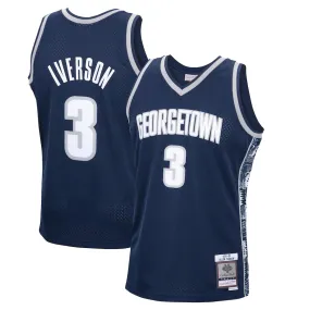 Allen Iverson Georgetown Hoyas Mitchell & Ness 1995-96 Swingman Replica Jersey - Navy