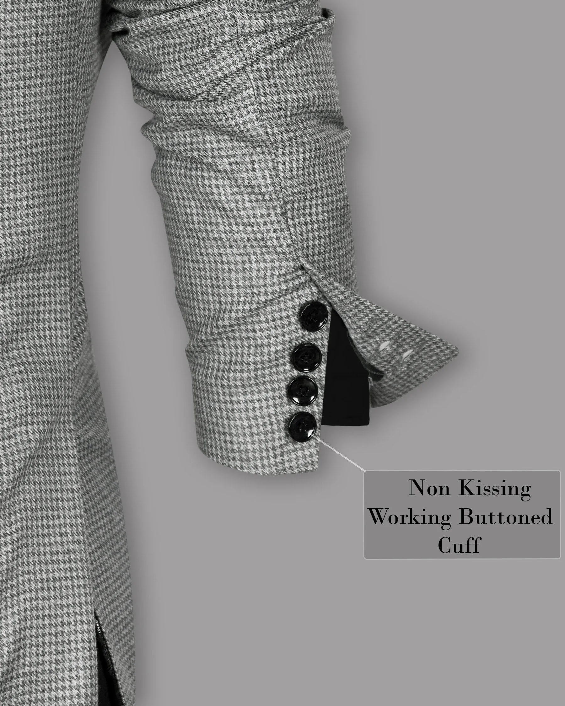 Aluminum Grey Houndstooth Sport Suit