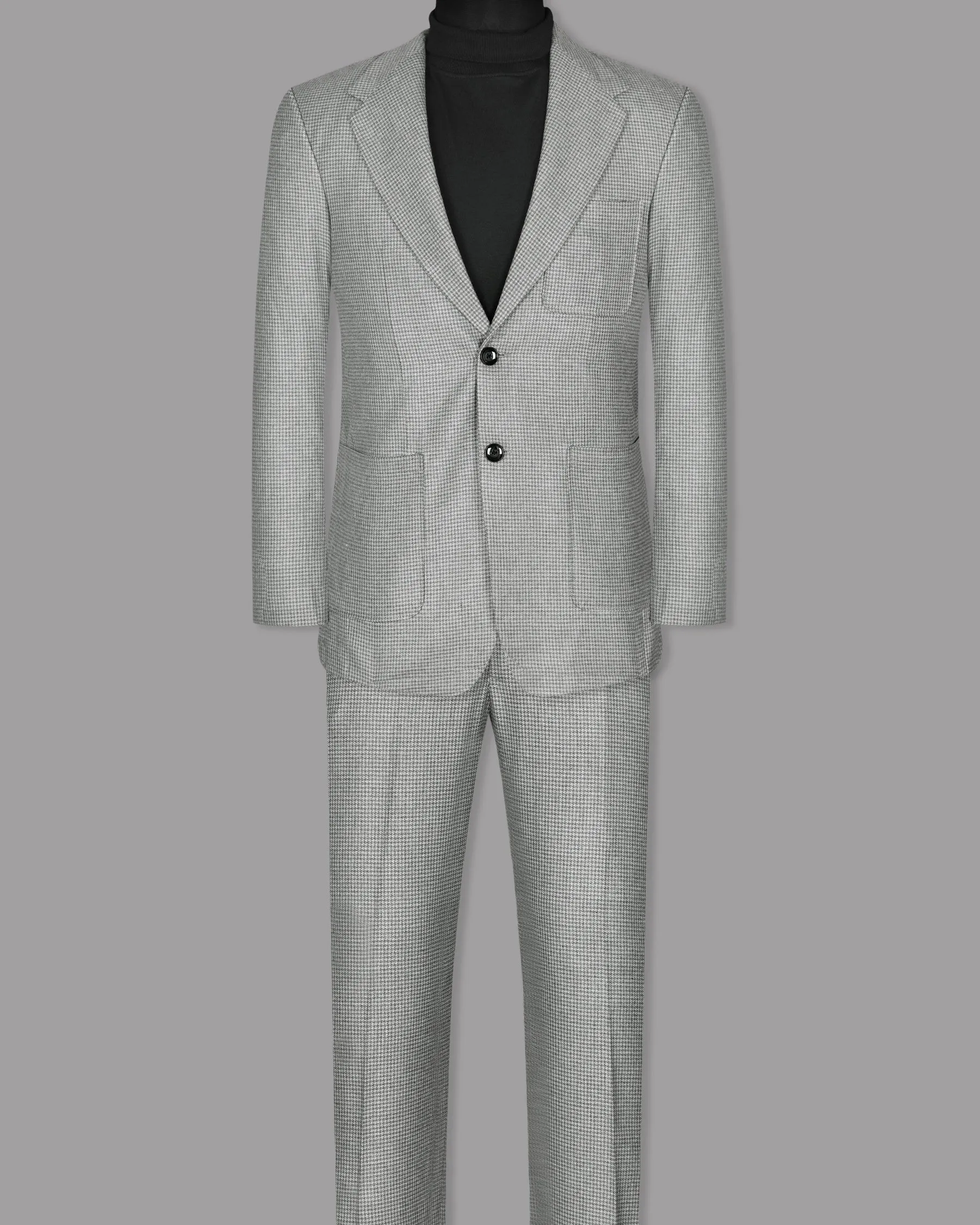 Aluminum Grey Houndstooth Sport Suit