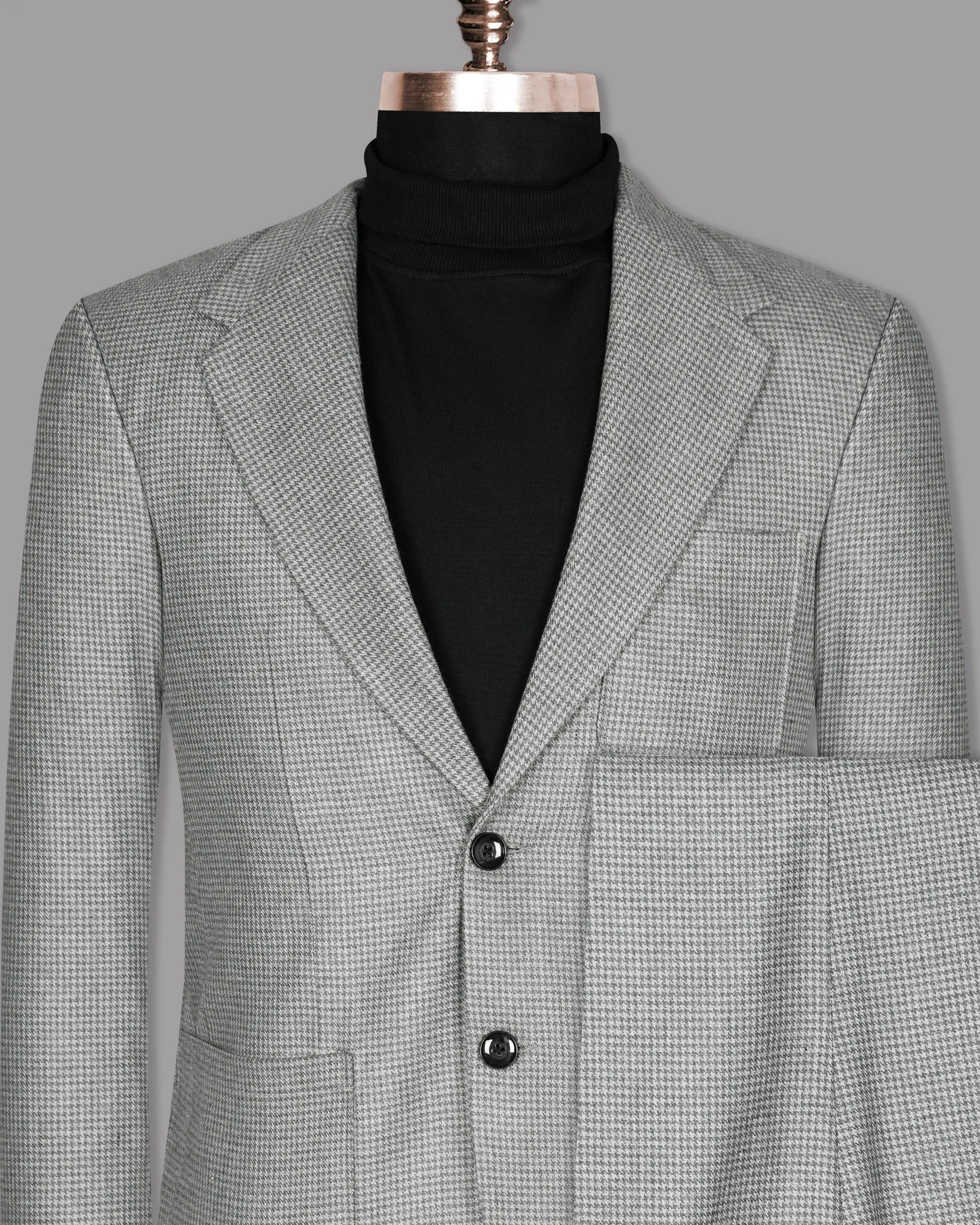 Aluminum Grey Houndstooth Sport Suit