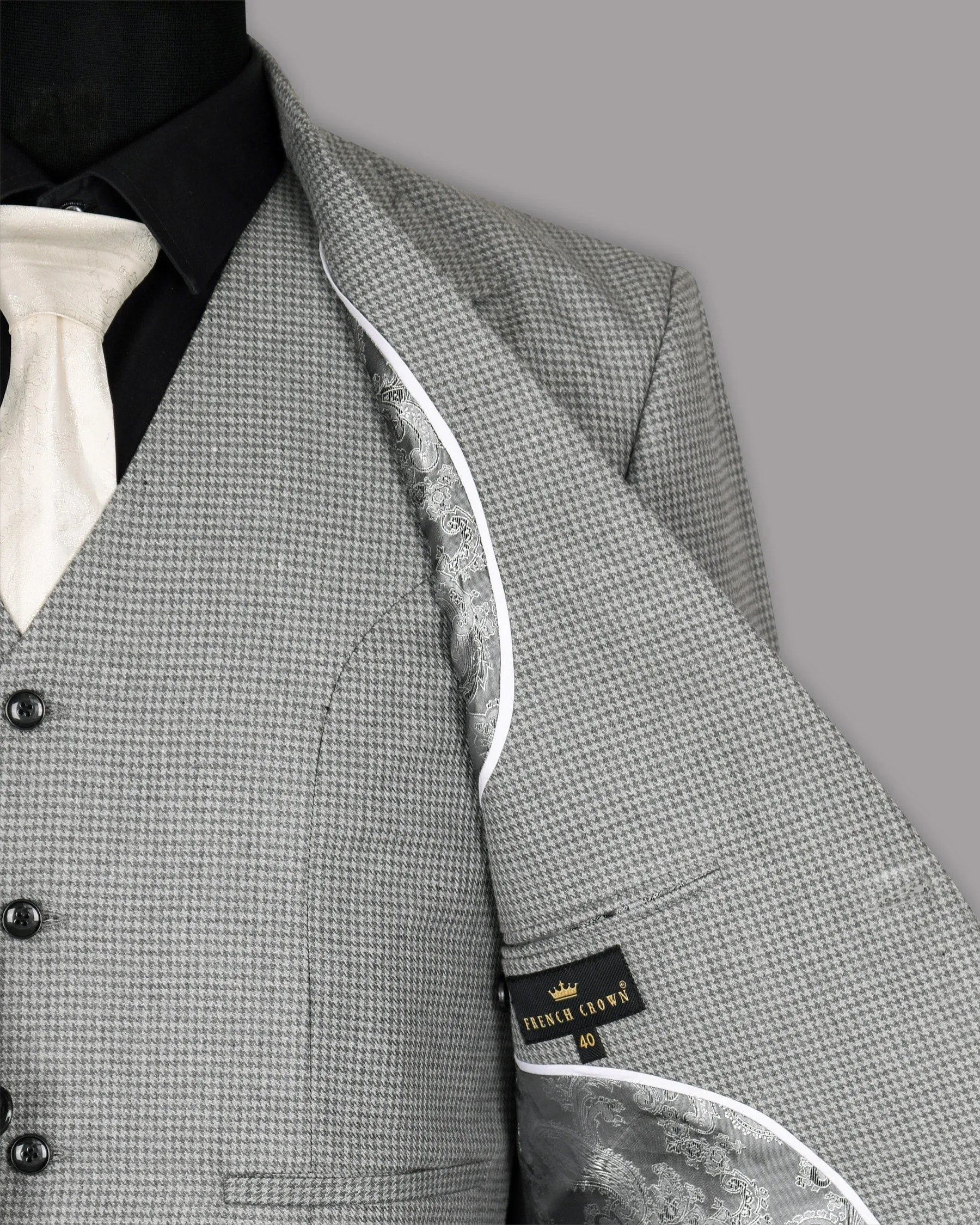 Aluminum Grey Houndstooth Sport Suit