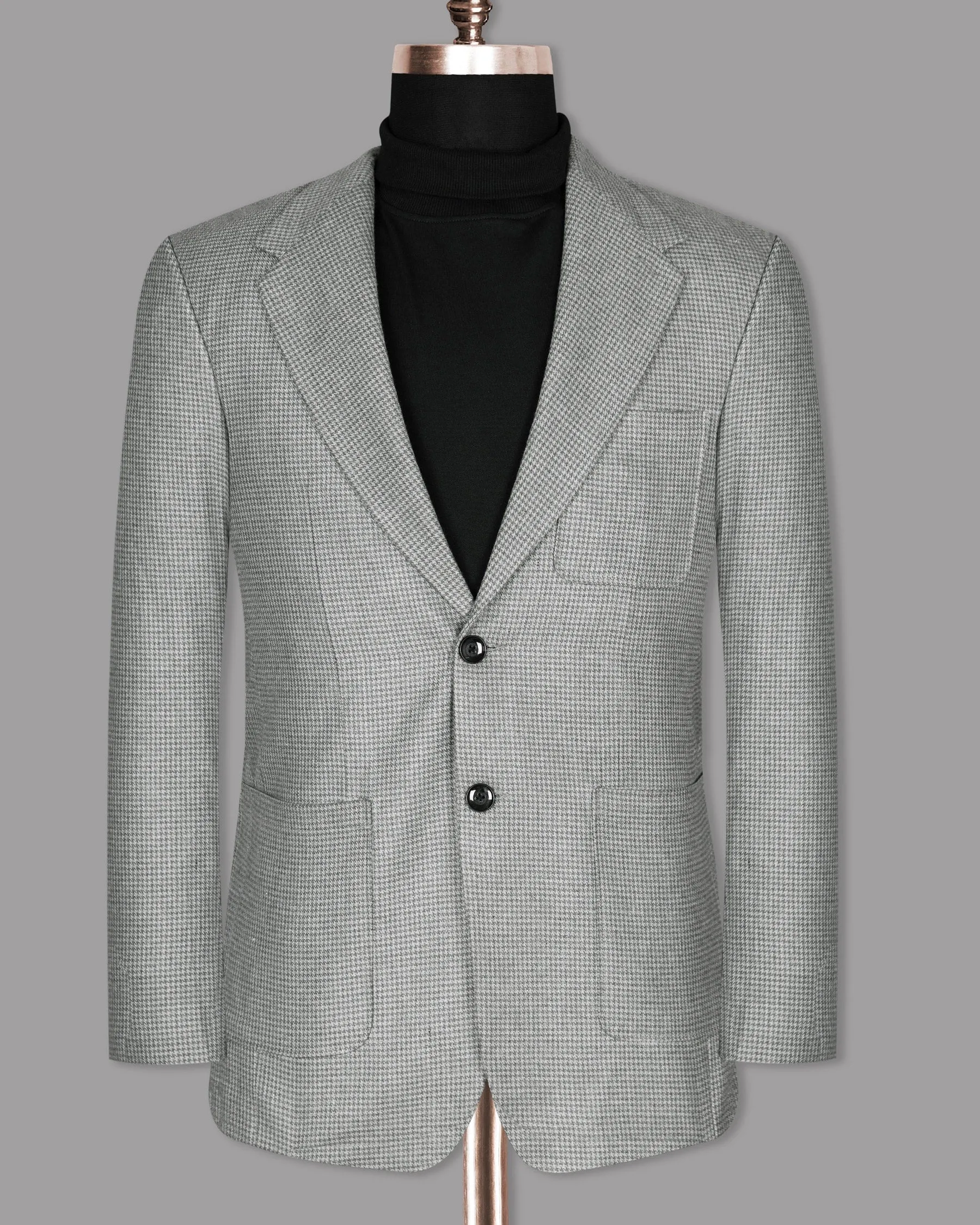 Aluminum Grey Houndstooth Sport Suit