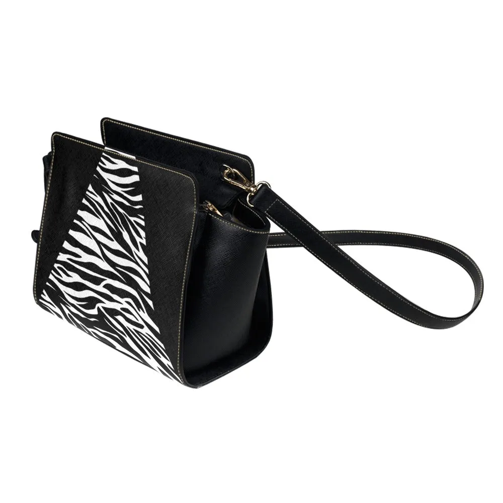 Animal Print Zebra Shopper bag Triangle Satchel Bag (Model 1635)