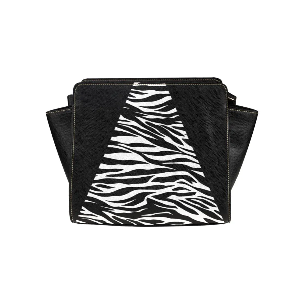 Animal Print Zebra Shopper bag Triangle Satchel Bag (Model 1635)