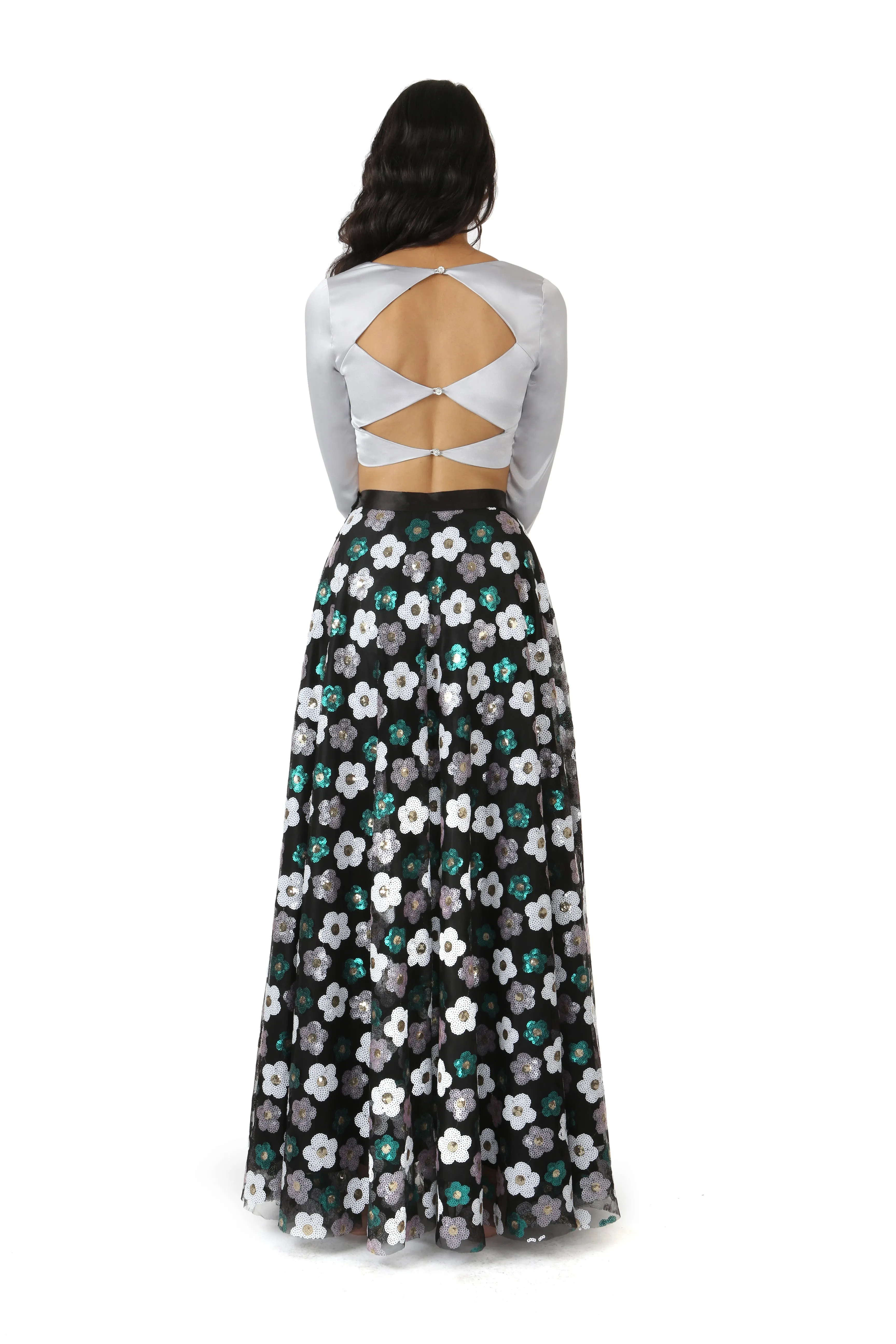 ANISHA Sequin Daisy Skirt