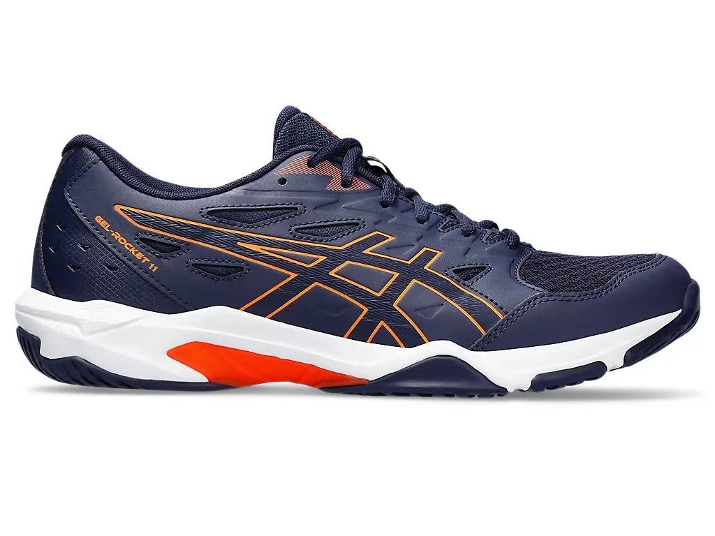 Asics Gel Rocket 11 Badminton Shoe | Peacoat/Shocking Orange