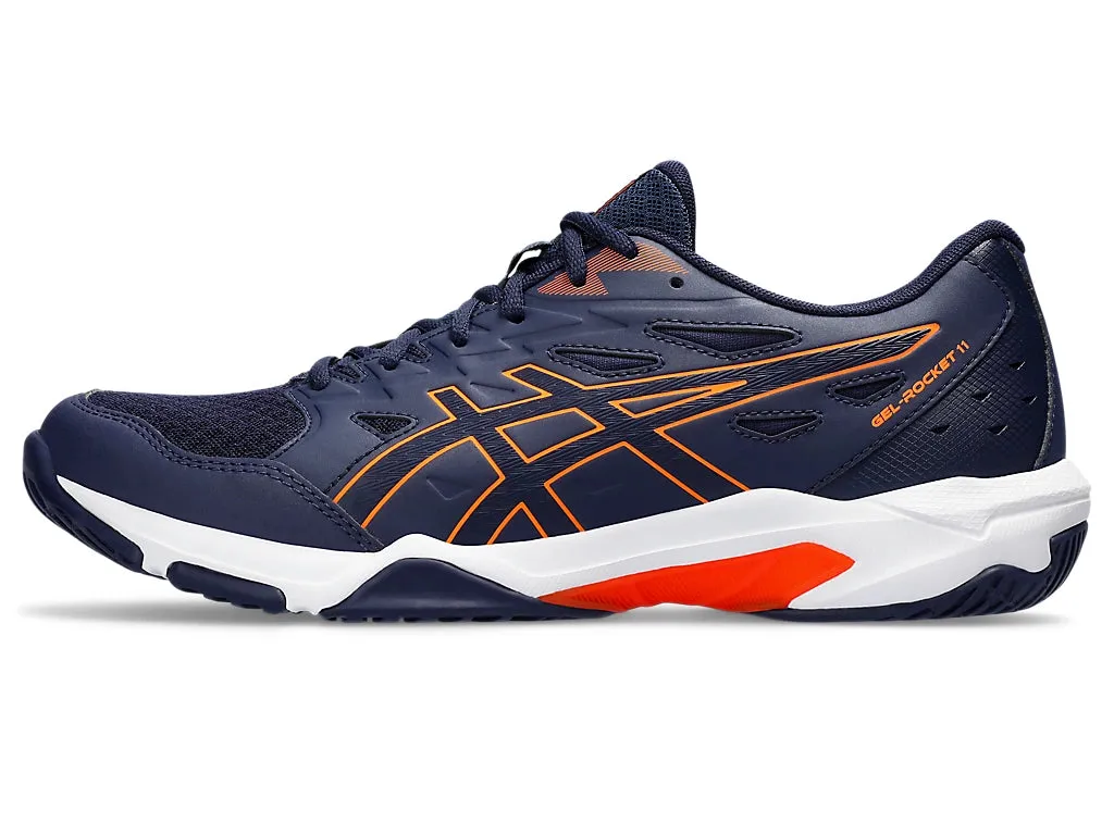 Asics Gel Rocket 11 Badminton Shoe | Peacoat/Shocking Orange