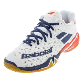 Babolat Men's Shadow Tour Badminton Shoes- White/ Estate Blue