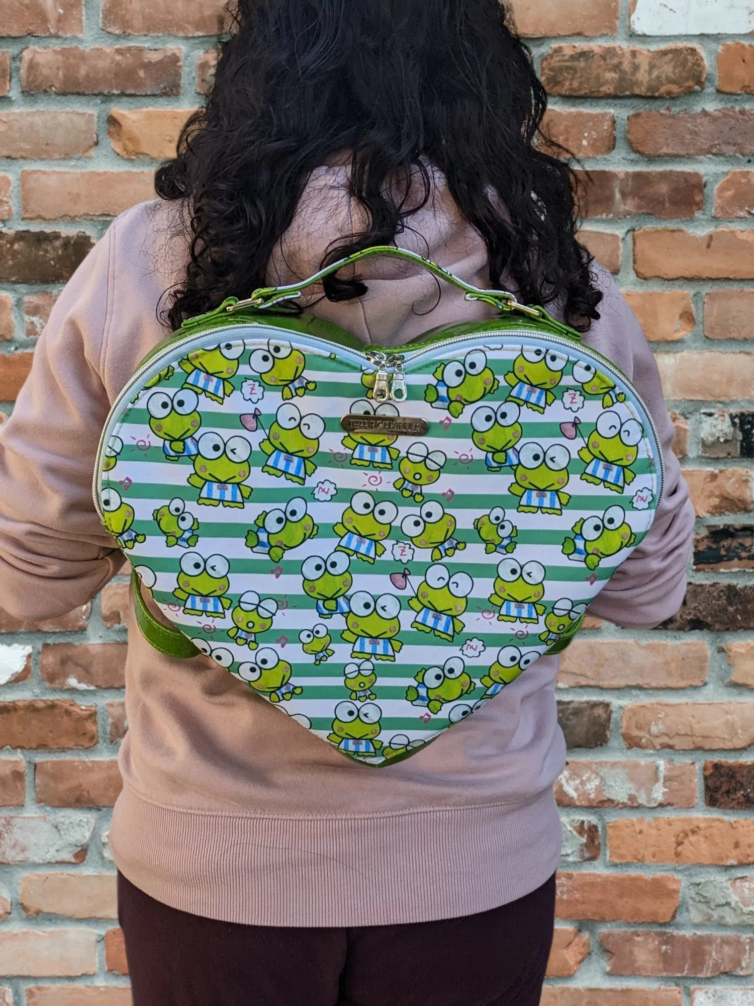 Baby Green Frog Mega Heart Backpack