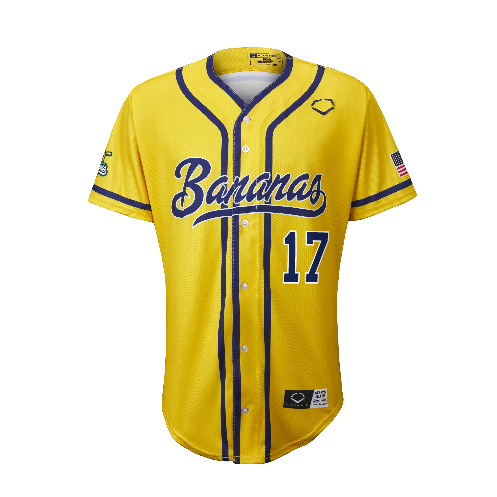 Bananas Brandon Crosby #17 EvoShield Jersey - Yellow