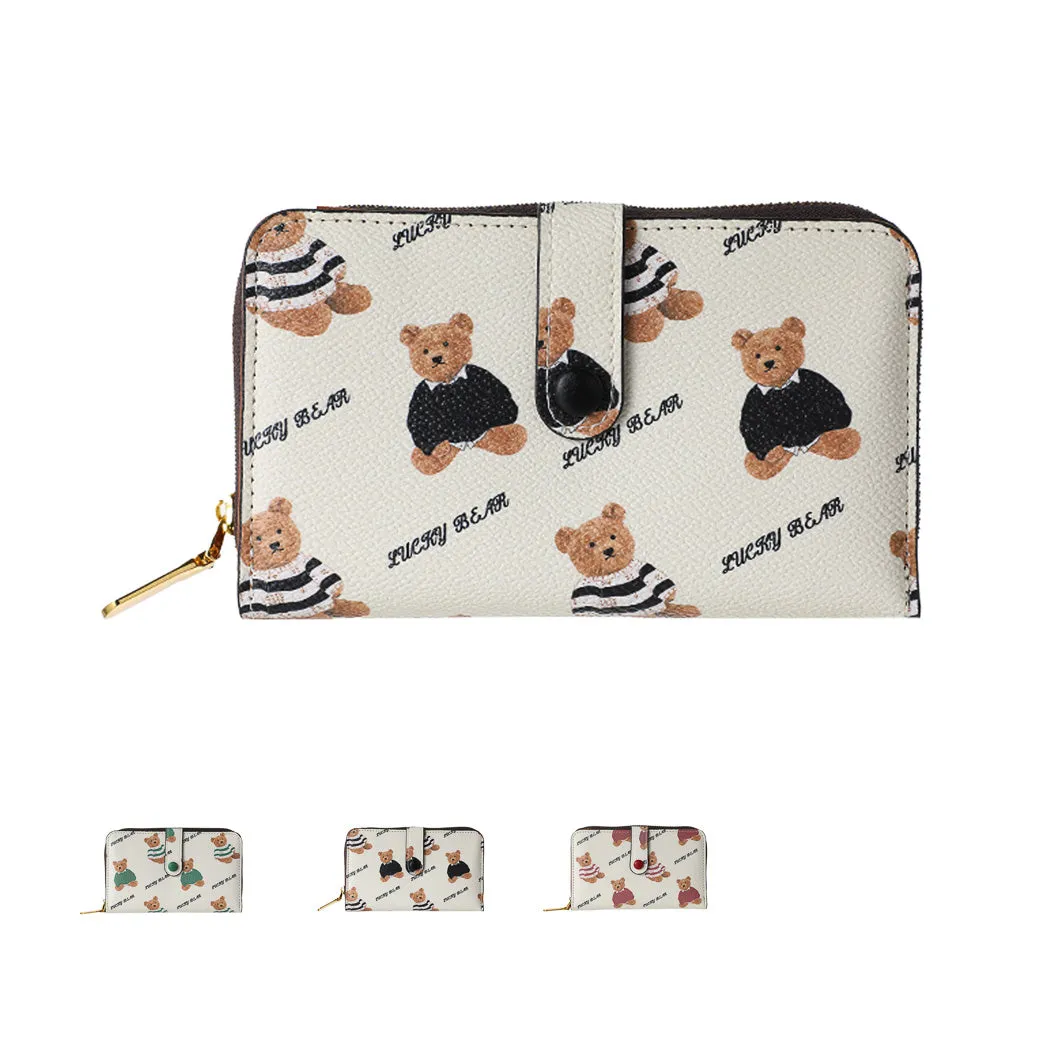 Bear Pattern Medium Wallet