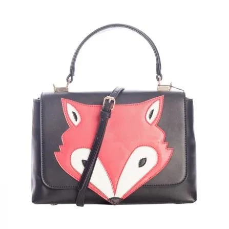 Black Fox Detail Shoulder Hand Bag