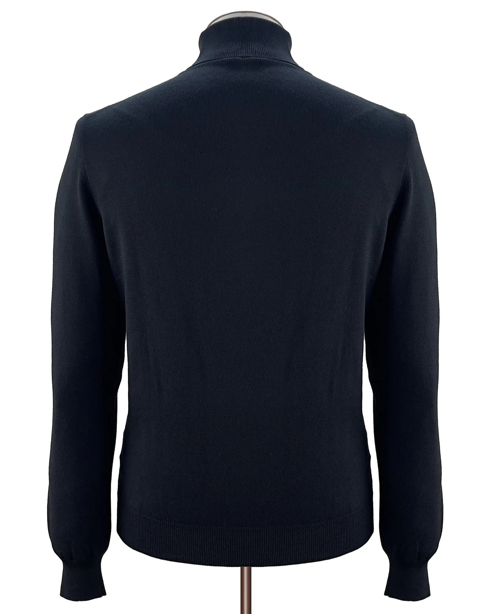 Black Merino Wool Rollneck Sweater