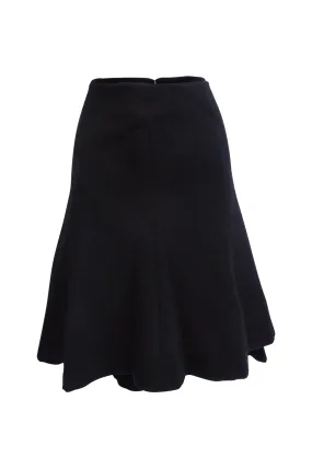 Black Pleated A-line Skirt