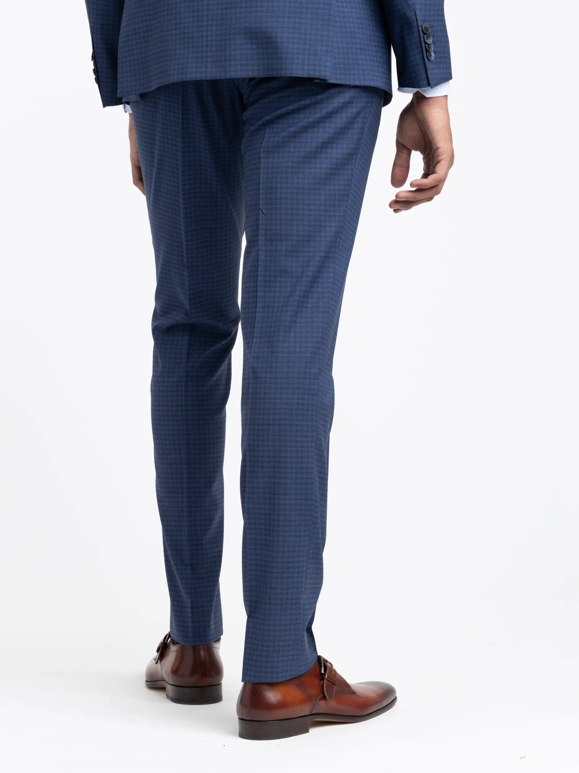 Blue Check Wool Suit