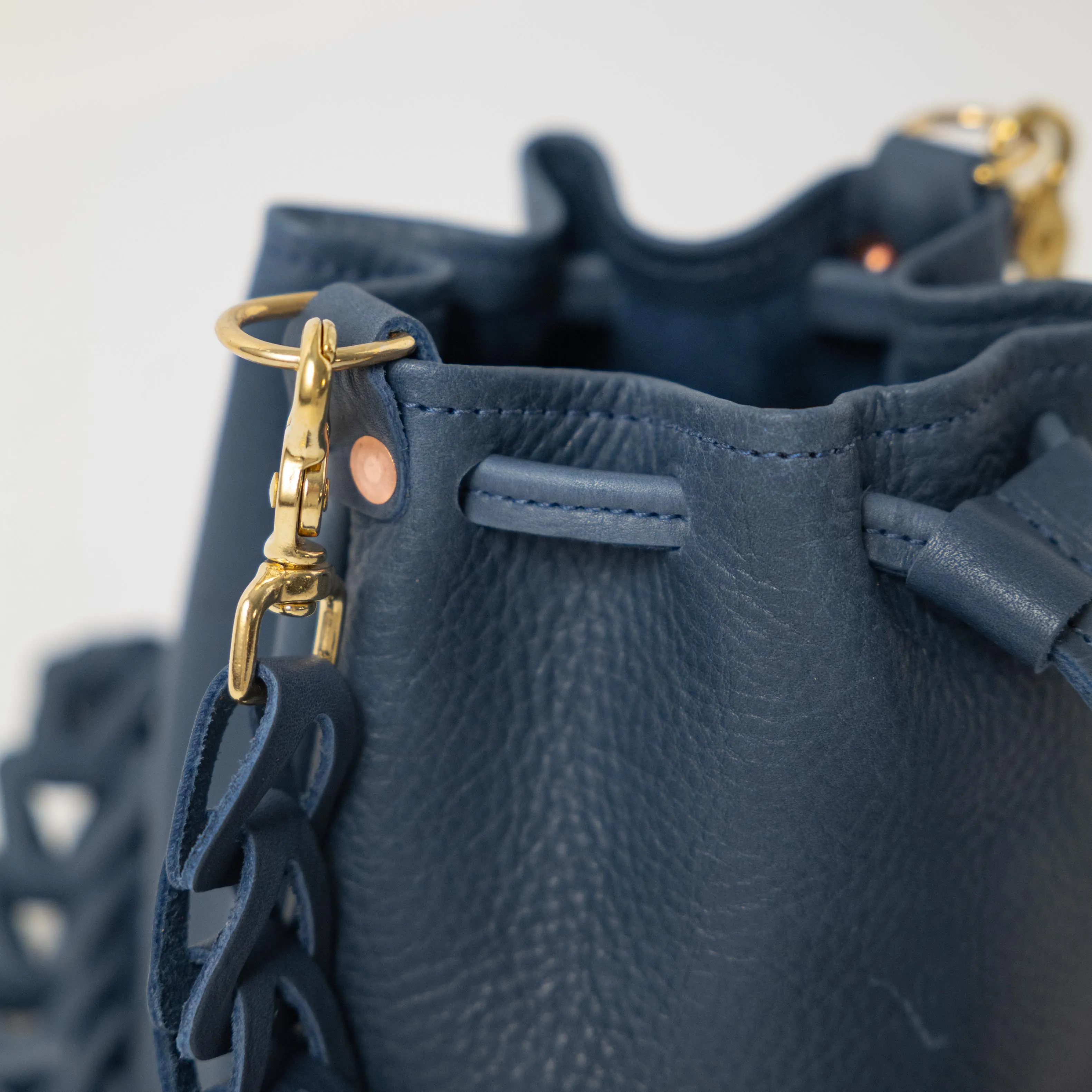 Blue Cypress Mini Bucket Bag