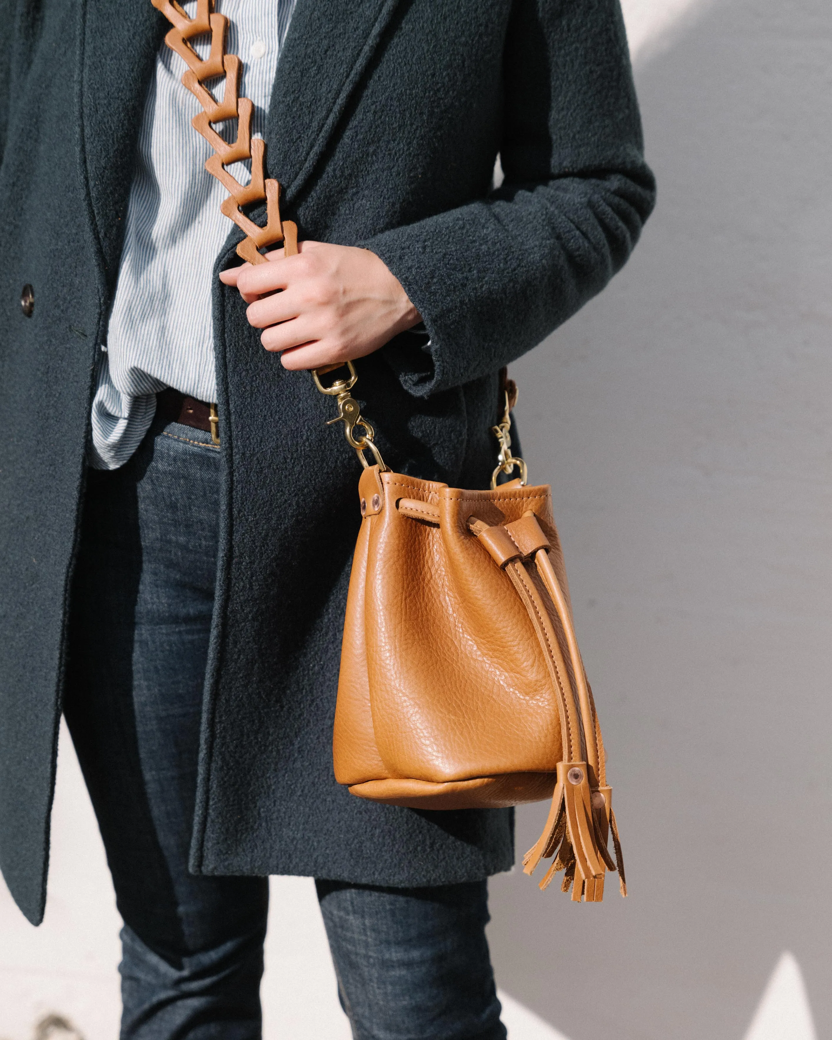 Blue Cypress Mini Bucket Bag