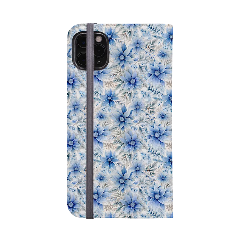 Blue Floral Wallet Case