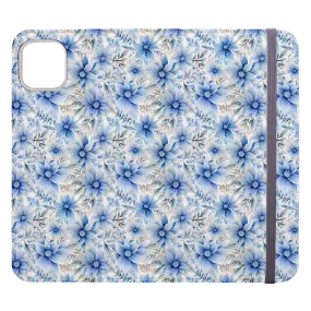 Blue Floral Wallet Case