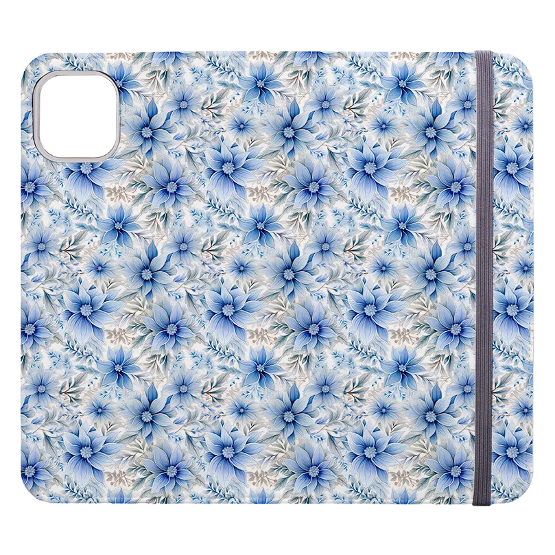 Blue Floral Wallet Case