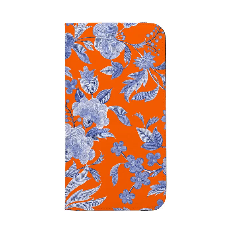 Blue Tapestry Orange Wallet case