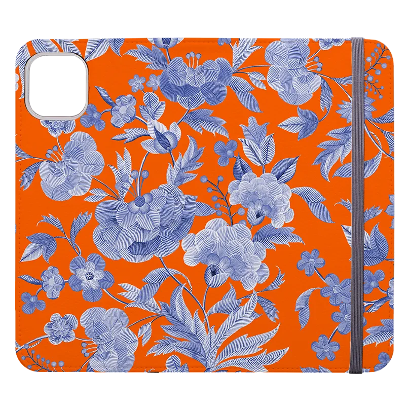 Blue Tapestry Orange Wallet case