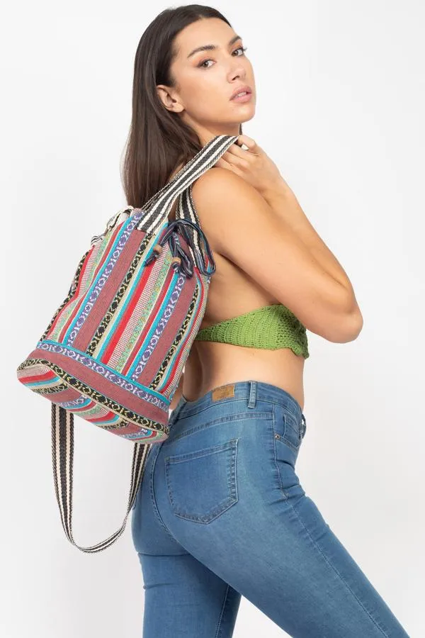 Boho Jacquard Sling Purse-One size