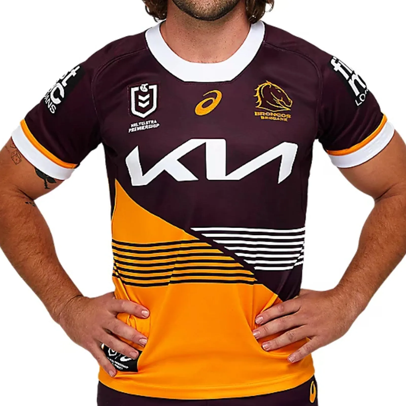 Brisbane Broncos 2024 Men's Home Jersey NRL Rugby League by Asics