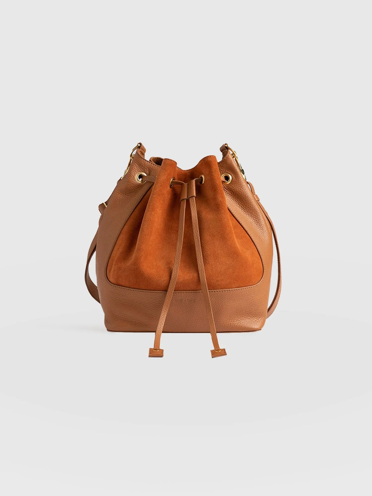 Brompton Bucket Bag - Brown Suede Pebble