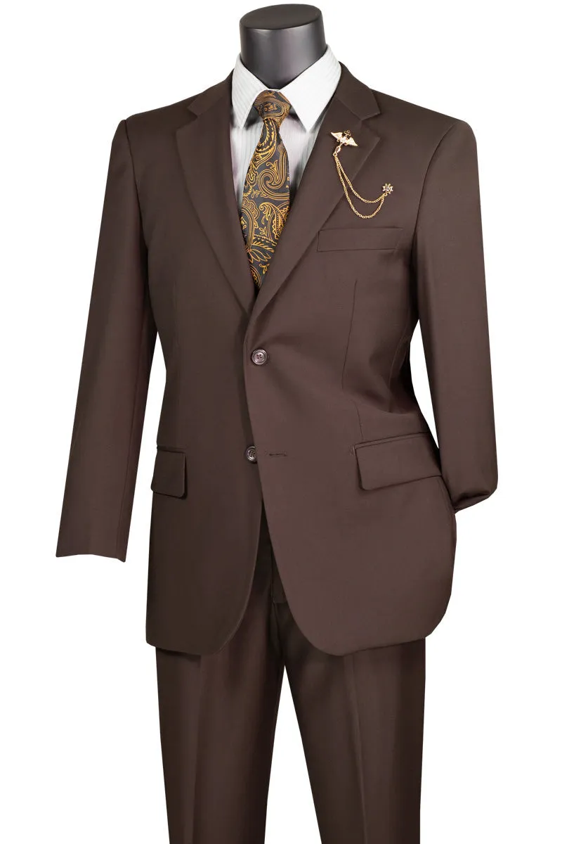 Brown Regular Fit Two Piece Suit