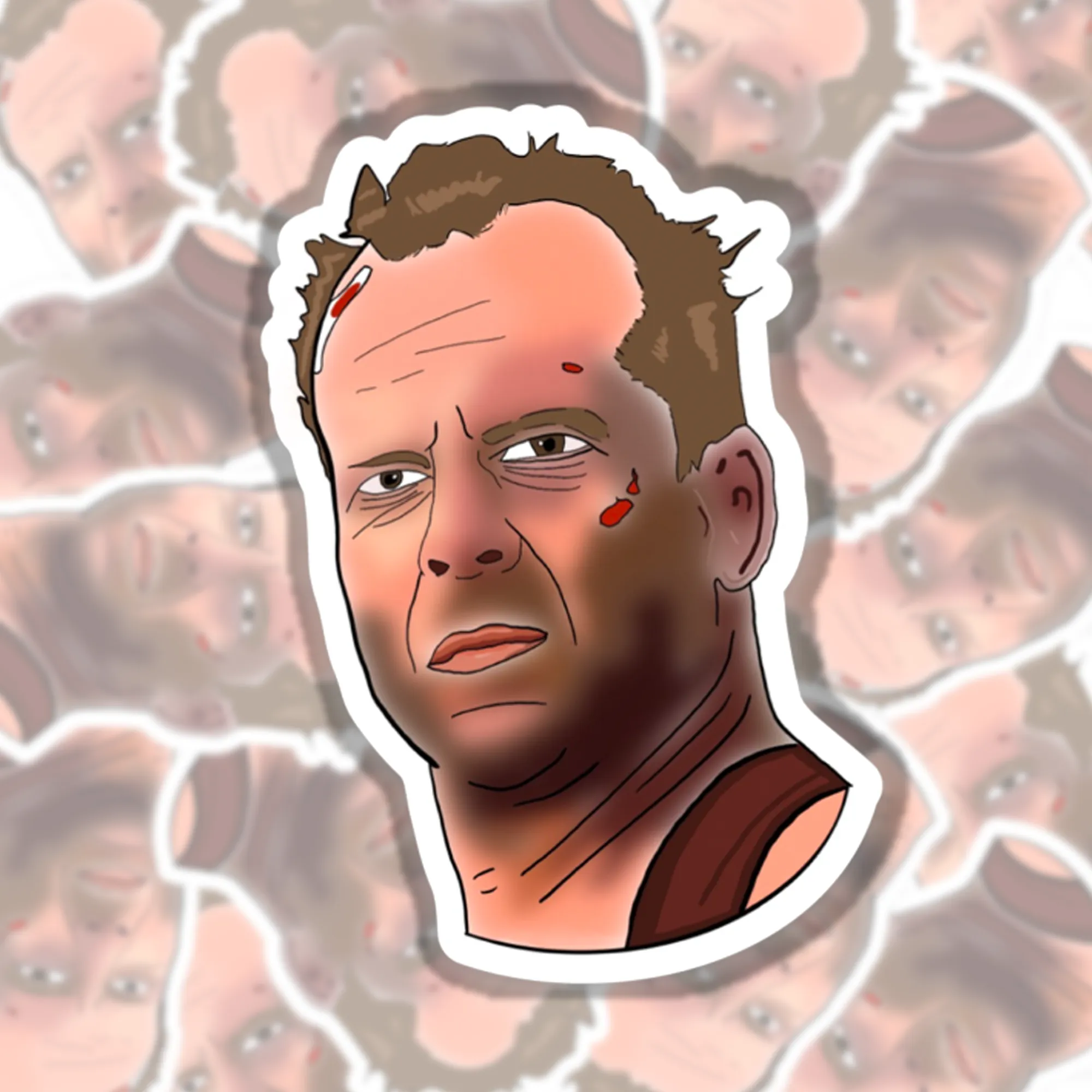 Bruce Willis Die-Hard Sticker