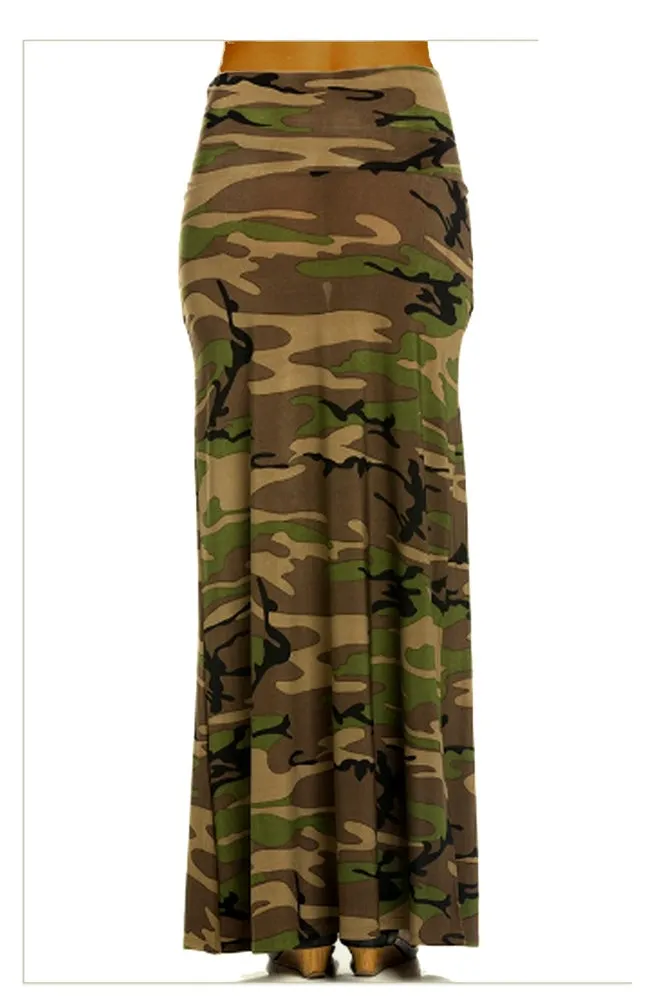 Camouflage Maxi Skirt