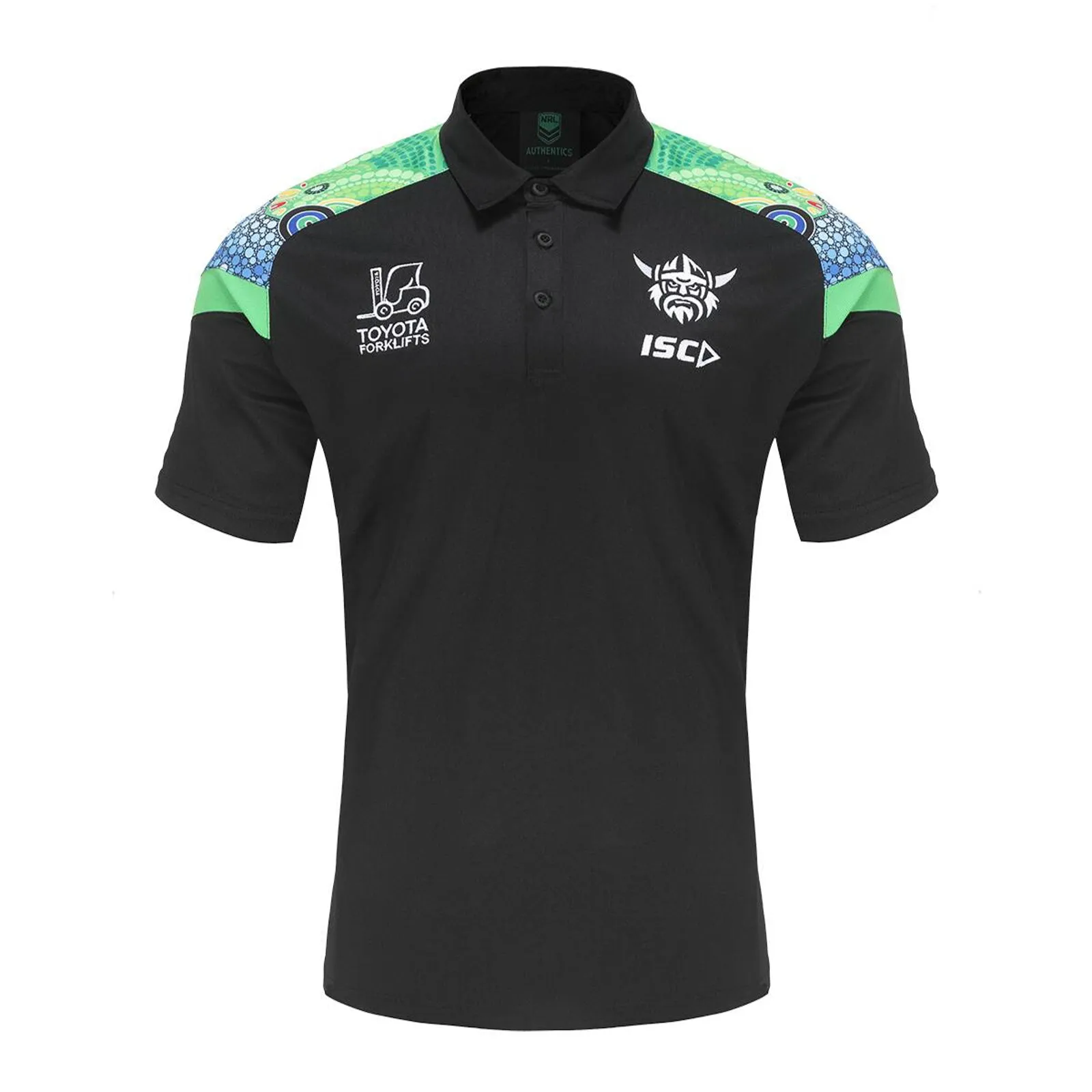 Canberra Raiders Indigenous 2024 Men's Polo Shirt NRL Rugby League By ISC