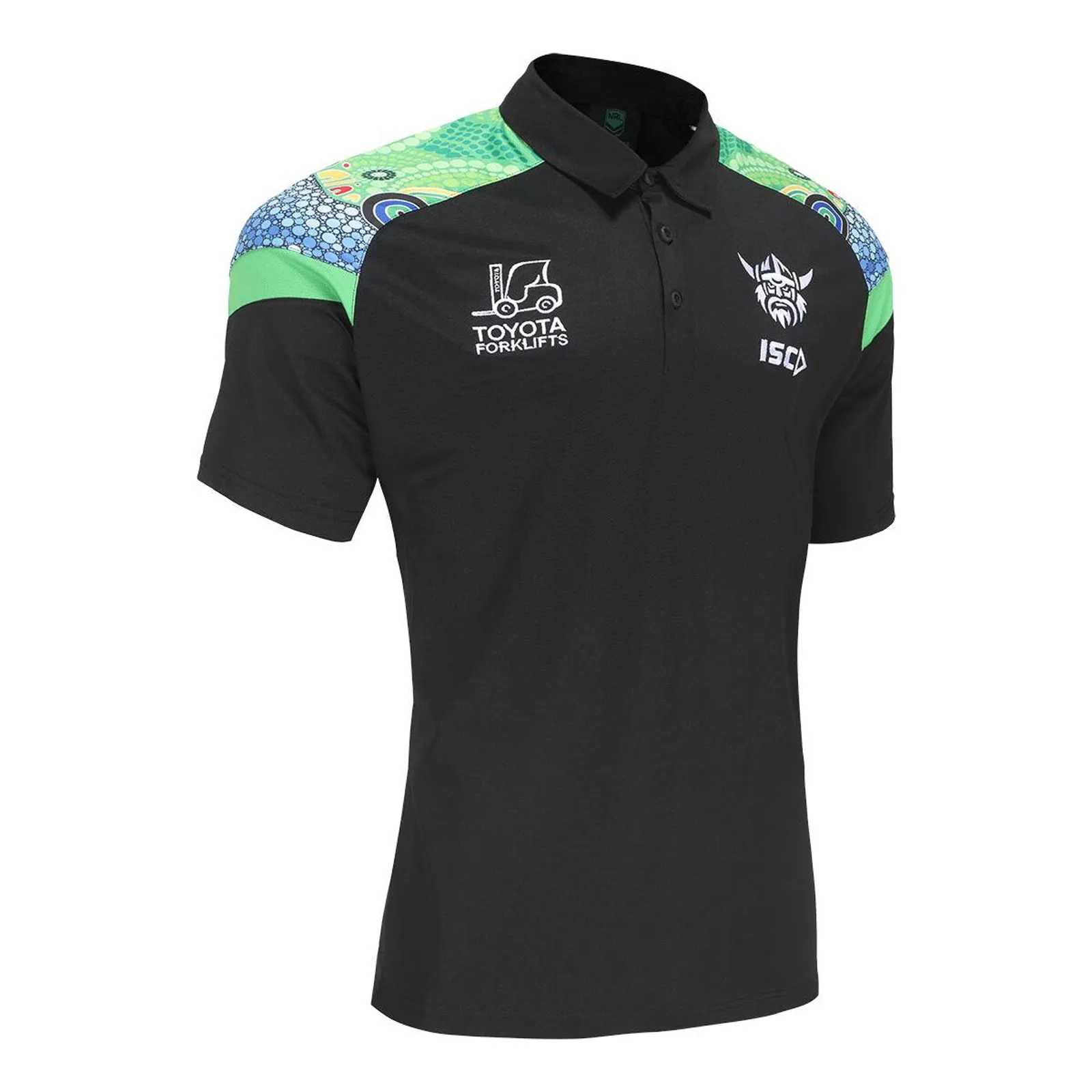 Canberra Raiders Indigenous 2024 Men's Polo Shirt NRL Rugby League By ISC