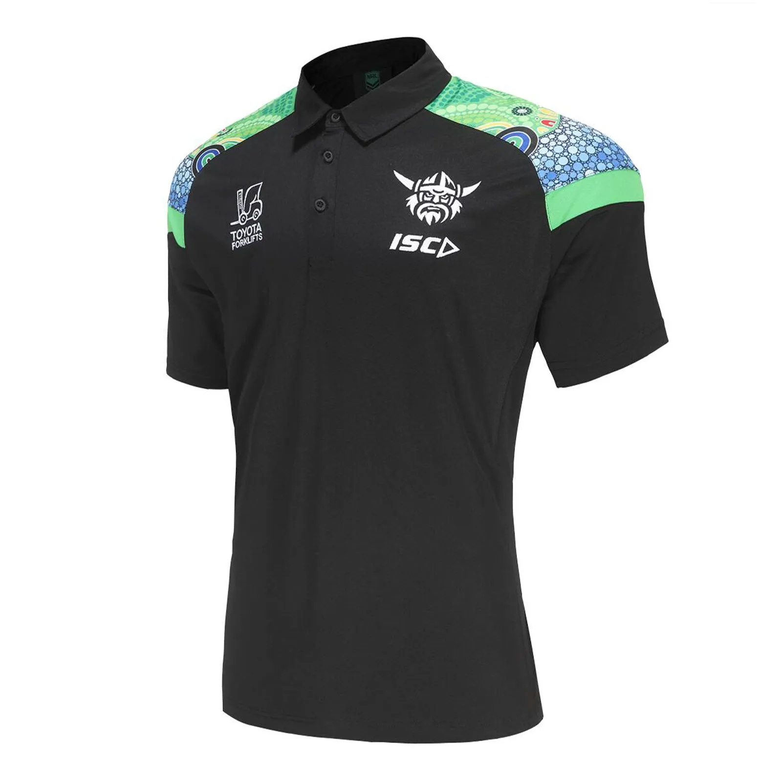 Canberra Raiders Indigenous 2024 Men's Polo Shirt NRL Rugby League By ISC